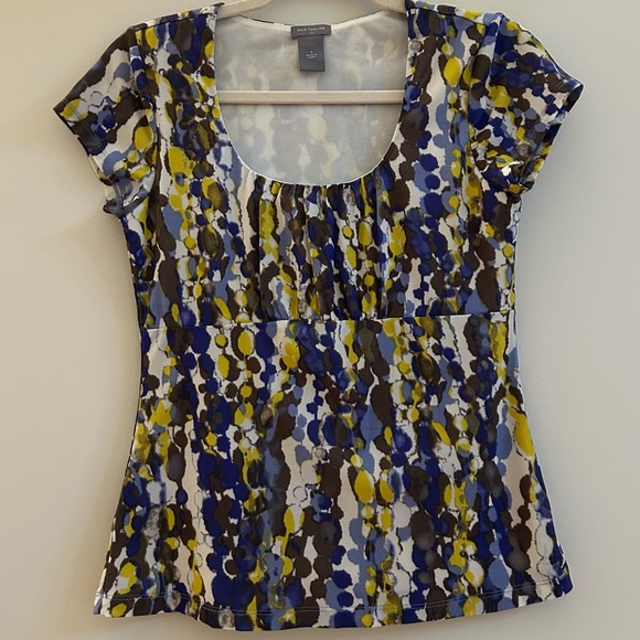 Ann Taylor Tops - Ann Taylor Multicolor Abstract Short Sleeve Top, Size Small